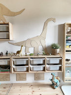 Wanddecoratie kinderkamer – houten dinosaurus diplodocus XL