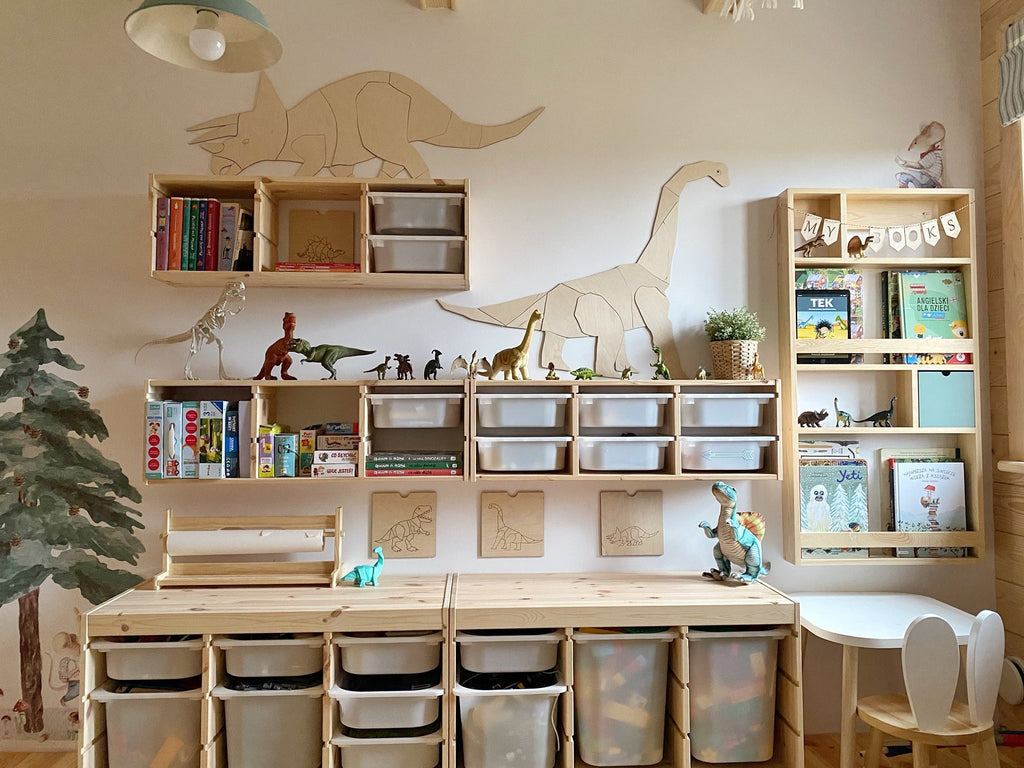 Wanddecoratie kinderkamer – houten dinosaurus diplodocus XL – afbeelding 4