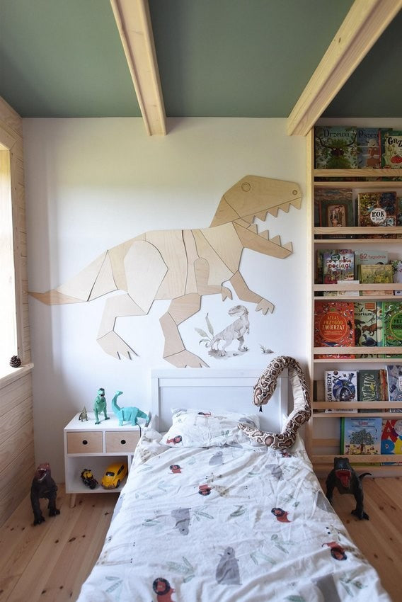 Wanddecoratie kinderkamer – houten dinosaurus T-rex – afbeelding 2