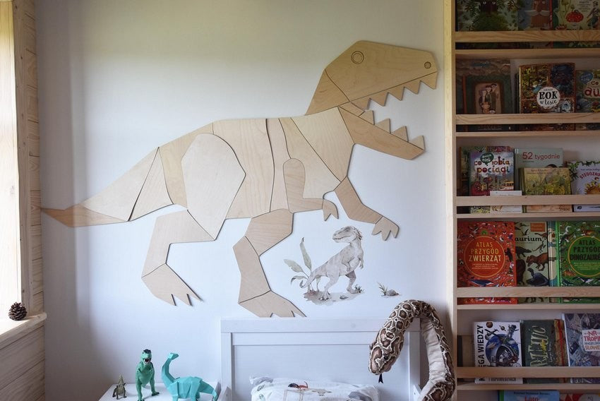 Wanddecoratie kinderkamer – houten dinosaurus T-rex – afbeelding 4
