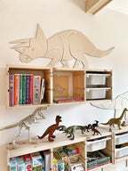 Wanddecoratie kinderkamer – houten dinosaurus triceratops – afbeelding 3