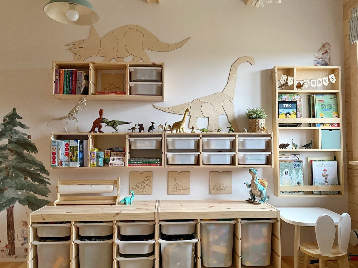 Wanddecoratie kinderkamer – houten dinosaurus triceratops – afbeelding 4