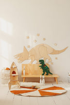 Wanddecoratie kinderkamer – houten dinosaurus triceratops – afbeelding 6