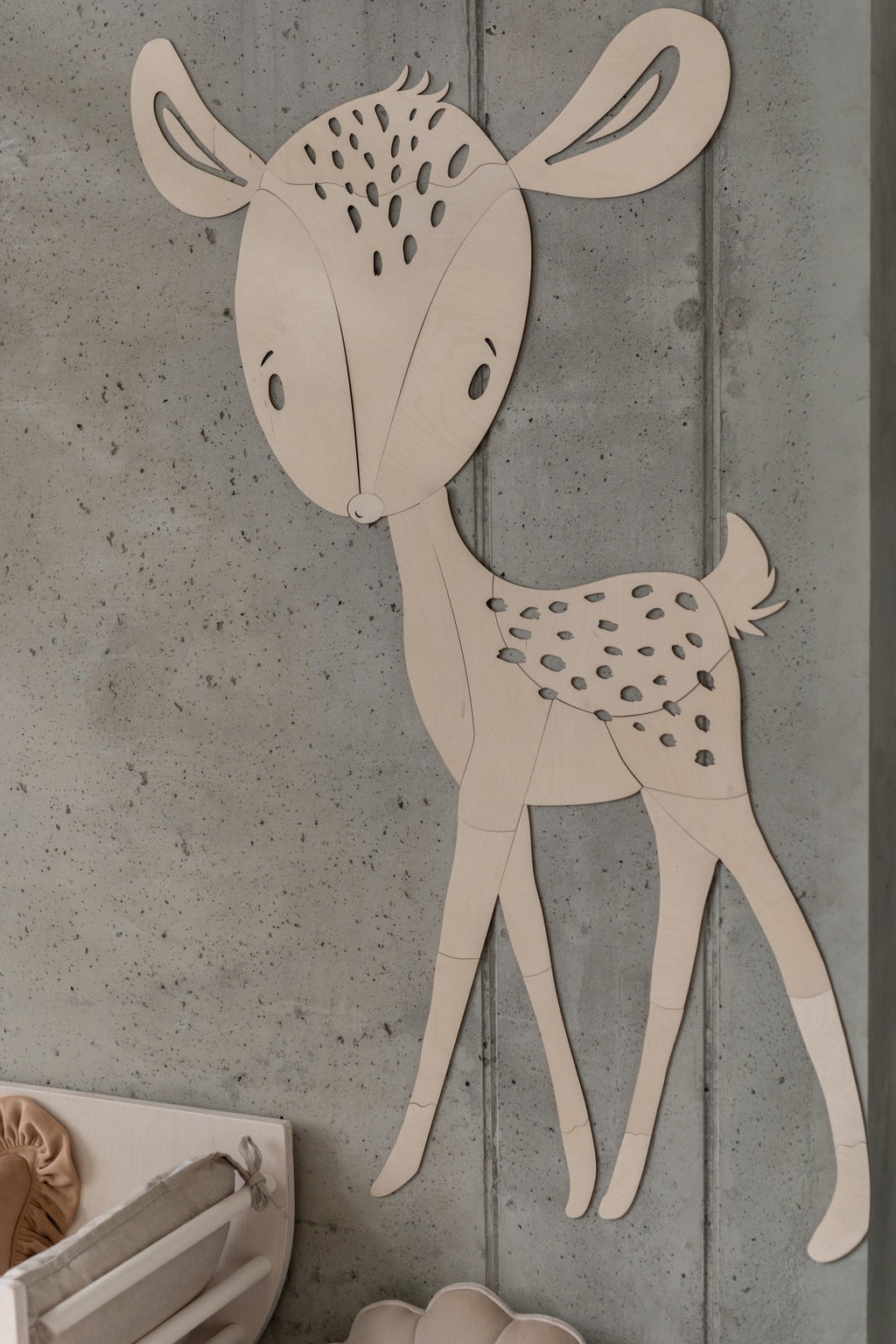 Wanddecoratie kinderkamer – houten hert bosdieren – afbeelding 4