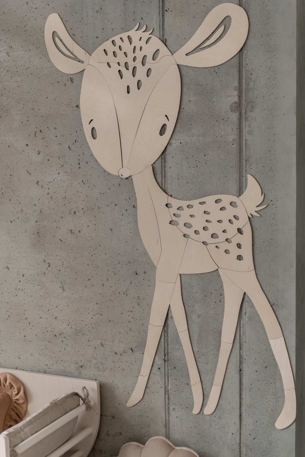 Wanddecoratie kinderkamer – houten hert bosdieren – afbeelding 4