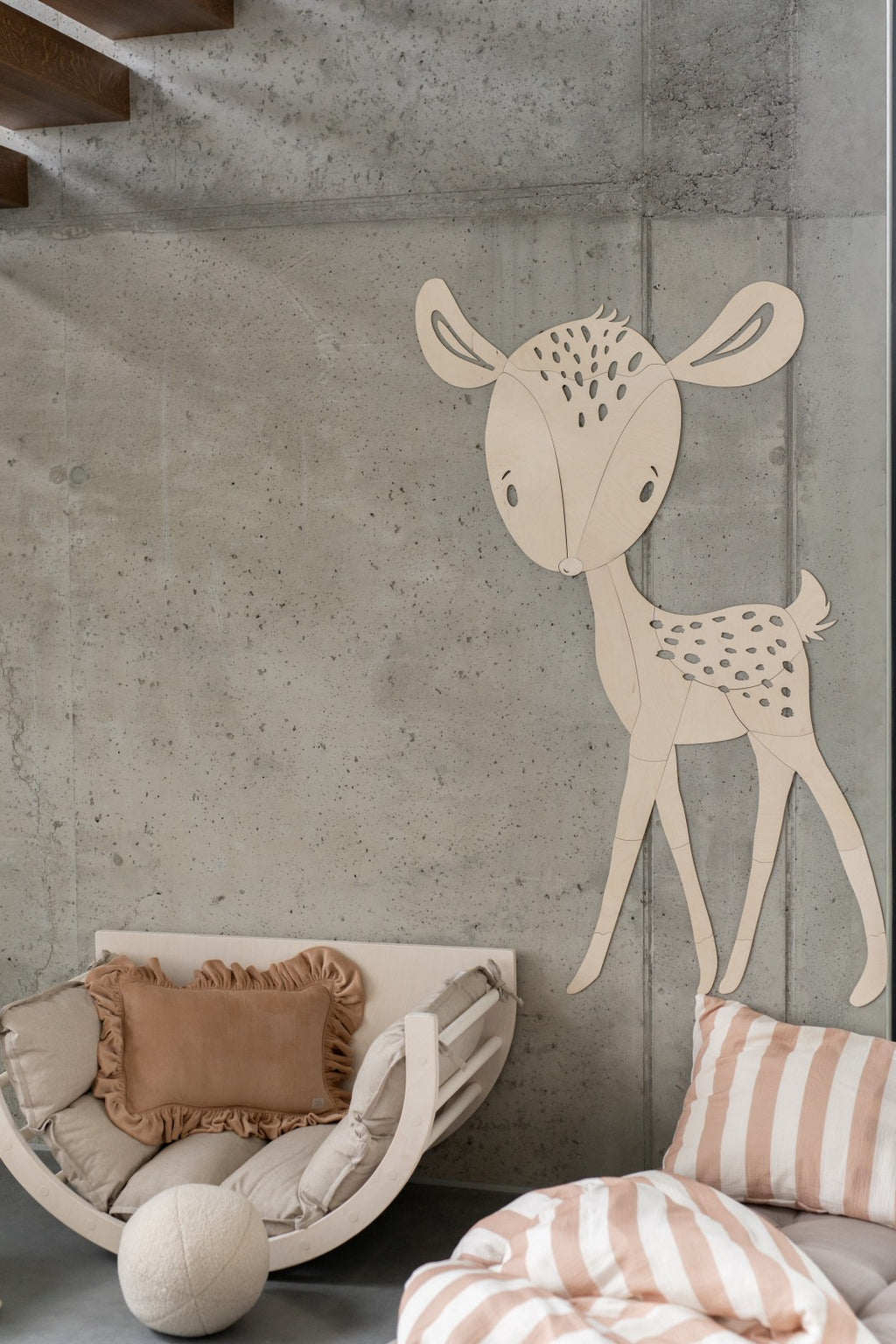 Wanddecoratie kinderkamer – houten hert bosdieren – afbeelding 6