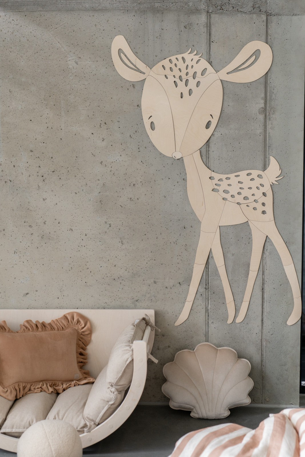 Wanddecoratie kinderkamer – houten hert bosdieren – afbeelding 7