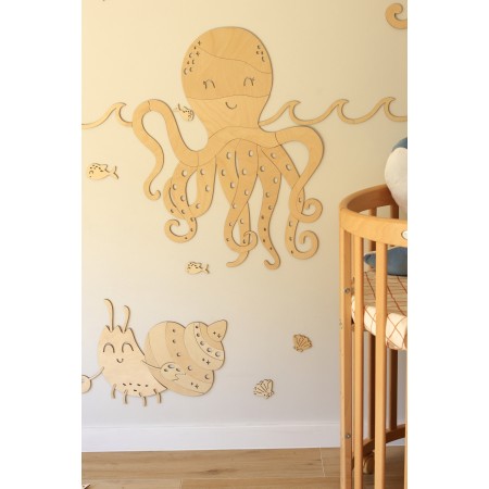 Wanddecoratie kinderkamer – houten octopus – afbeelding 4