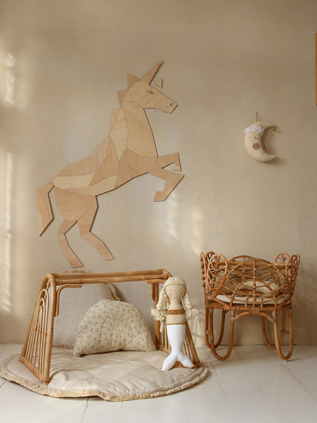 Wanddecoratie kinderkamer – houten paard of eenhoorn – afbeelding 2