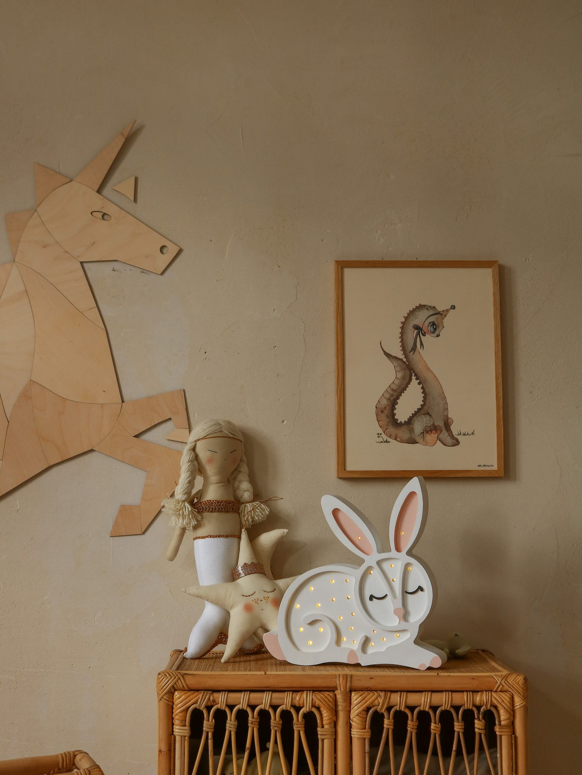 Wanddecoratie kinderkamer – houten paard of eenhoorn – afbeelding 3