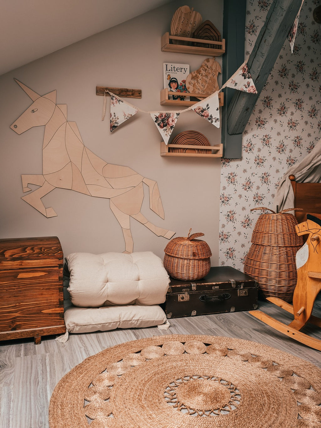 Wanddecoratie kinderkamer – houten paard of eenhoorn – afbeelding 7
