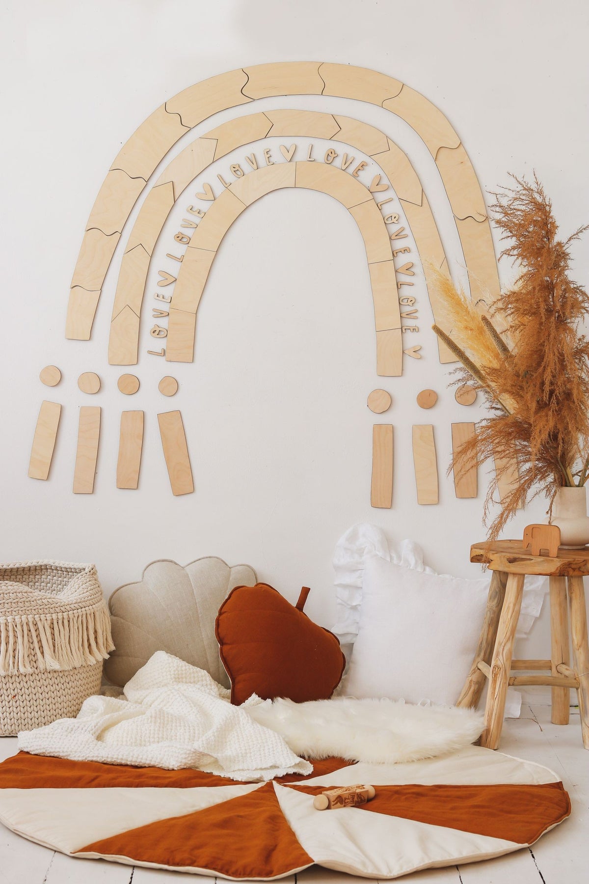Wanddecoratie kinderkamer – houten regenboog – afbeelding 2