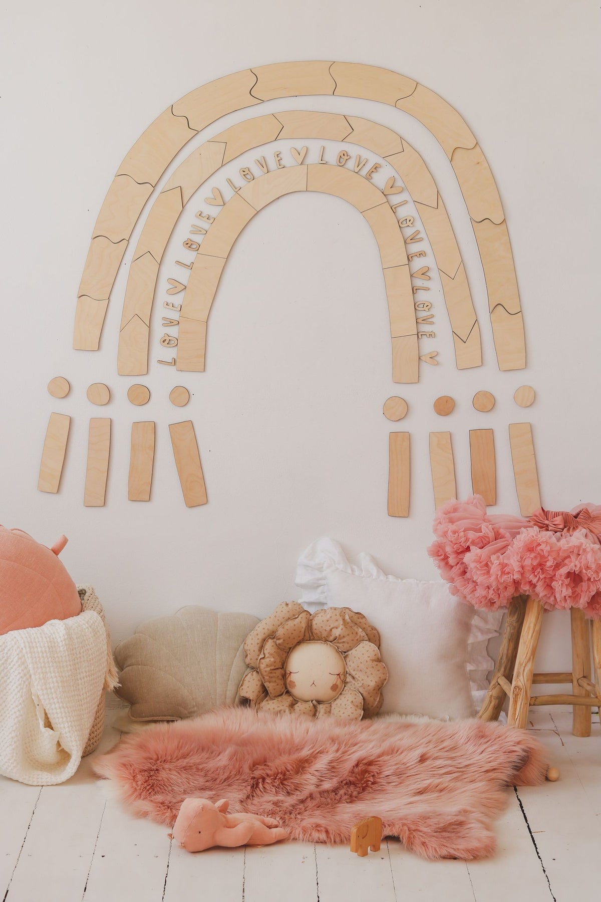 Wanddecoratie kinderkamer – houten regenboog – afbeelding 5