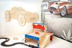 Wanddecoratie kinderkamer – houten retro raceauto – afbeelding 3