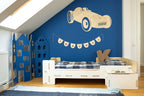 Wanddecoratie kinderkamer – houten retro raceauto – afbeelding 5