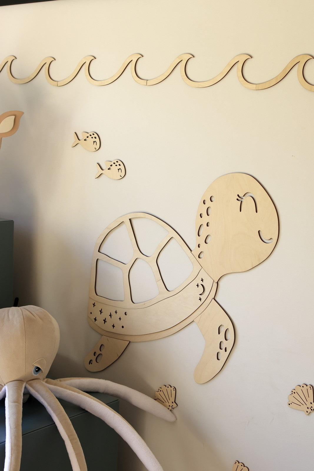 Wanddecoratie kinderkamer – houten schildpad