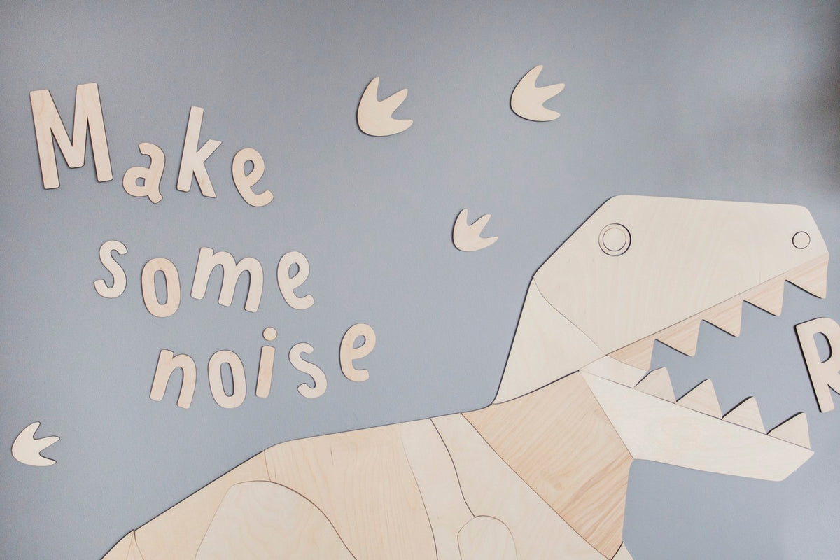 Wanddecoratie kinderkamer – houten tekstbord Make Some Noise ROARR – afbeelding 6