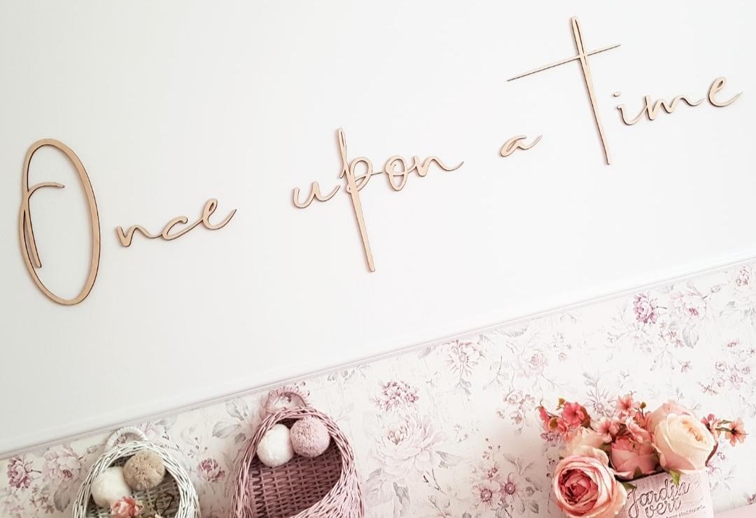Wanddecoratie kinderkamer – houten tekstbord Once Upon a Time – afbeelding 3