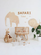 Wanddecoratie kinderkamer – houten tekstbord Safari Time – afbeelding 3