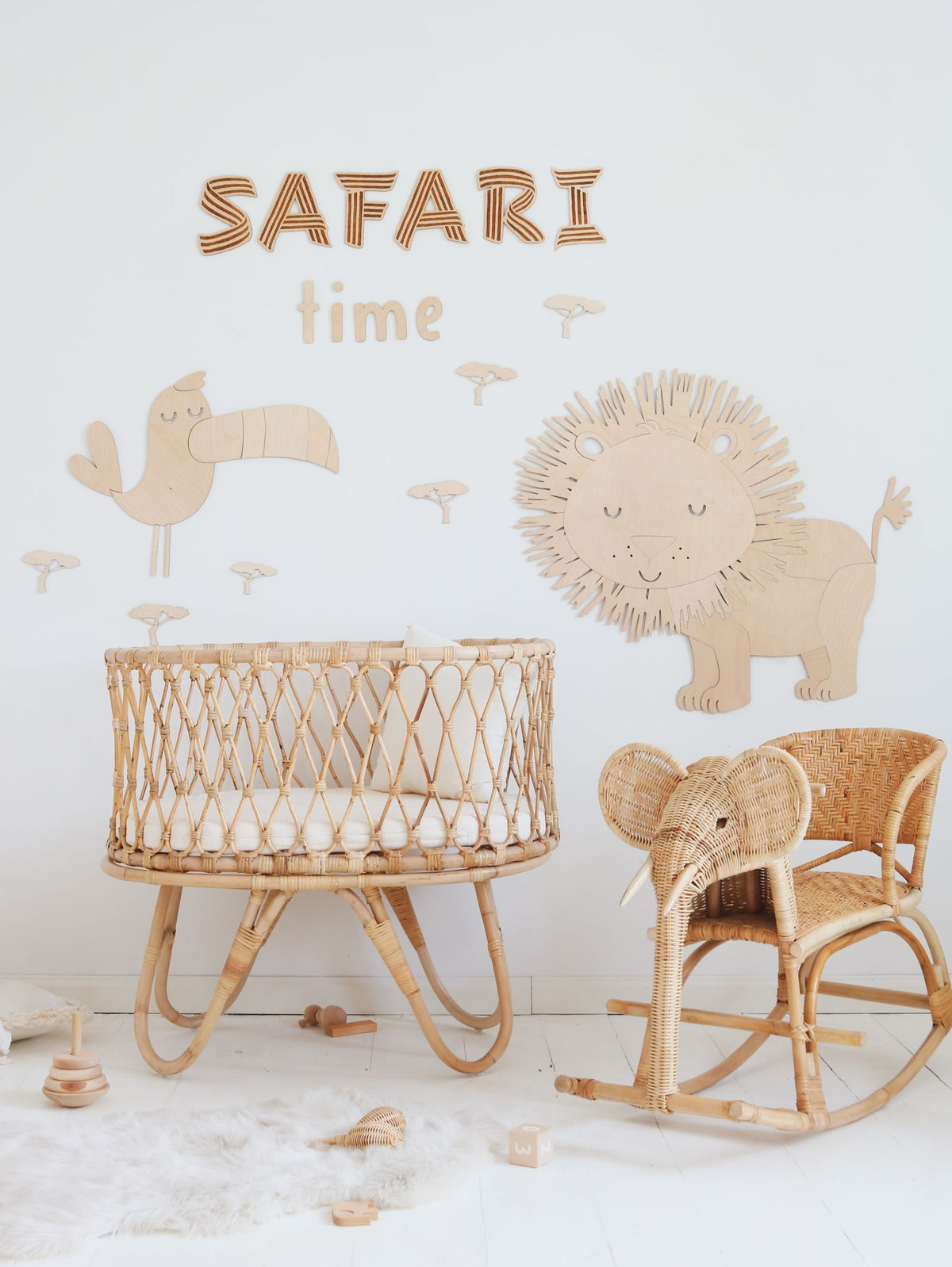 Wanddecoratie kinderkamer – houten tekstbord Safari Time – afbeelding 5