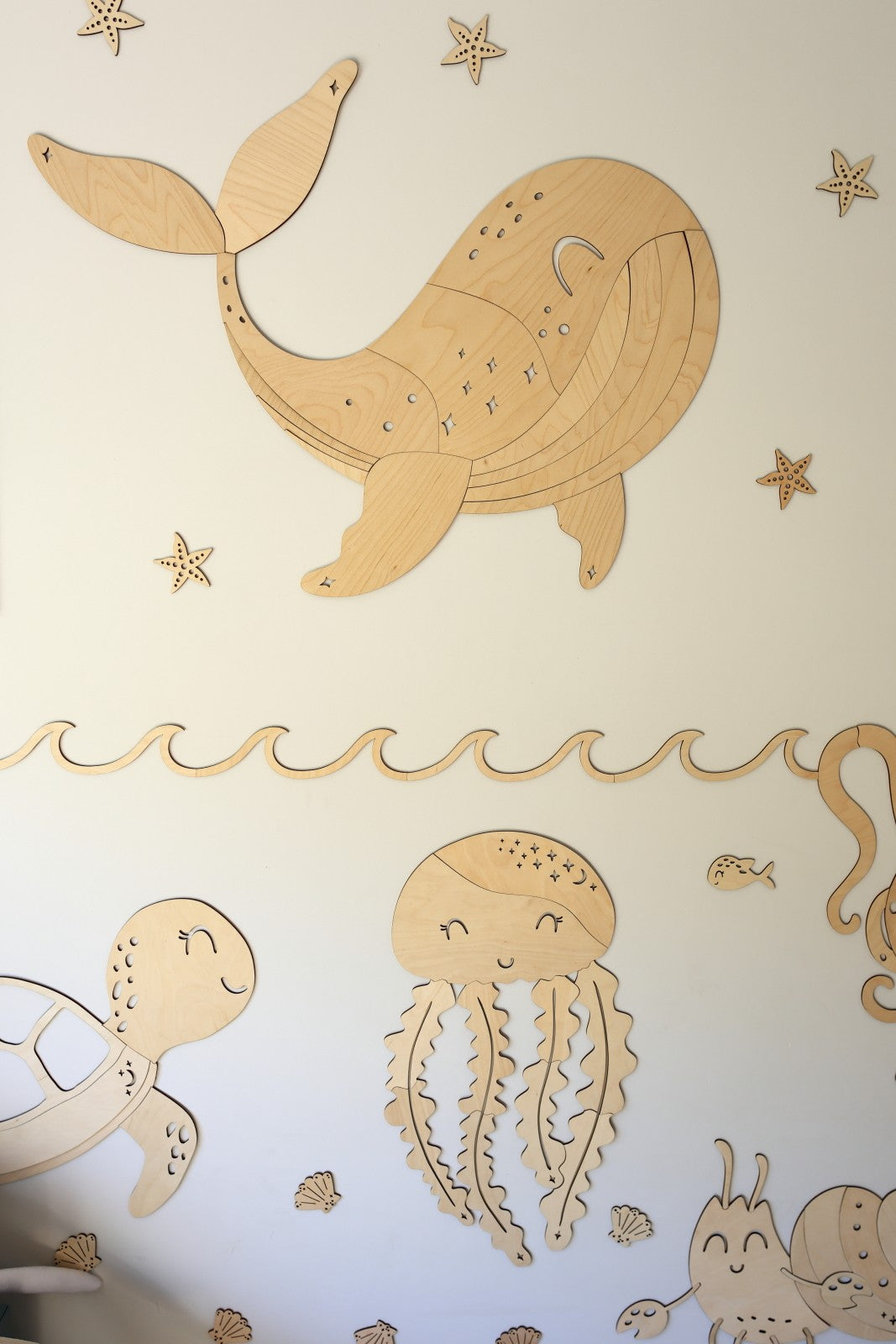 Wanddecoratie kinderkamer – houten walvis – afbeelding 7