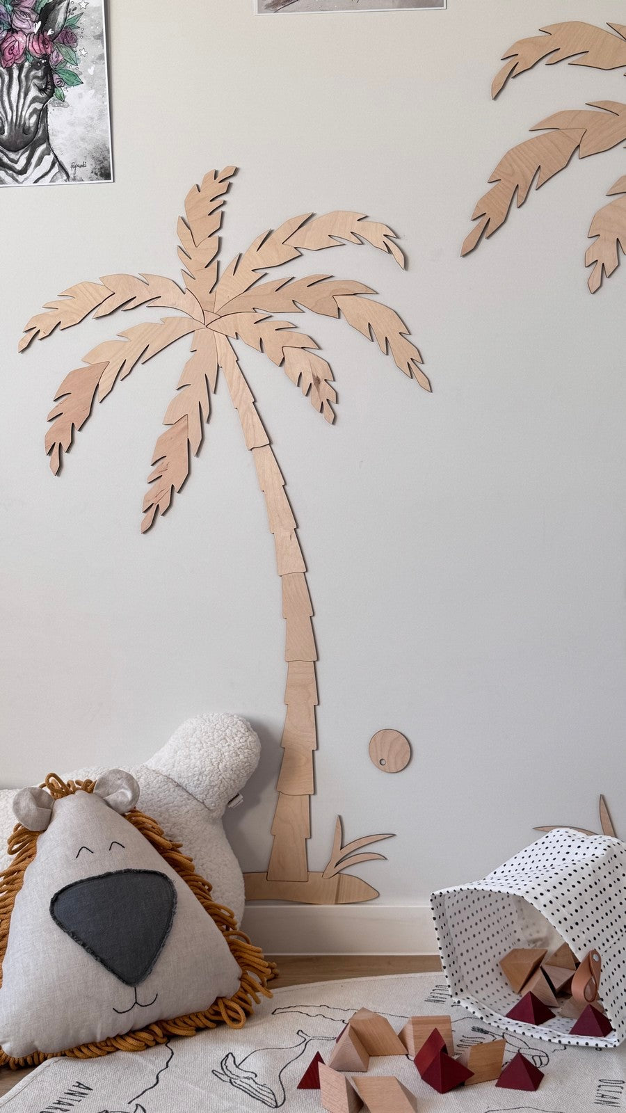Wanddecoratie kinderkamer – set van 2 houten palmbomen – afbeelding 2
