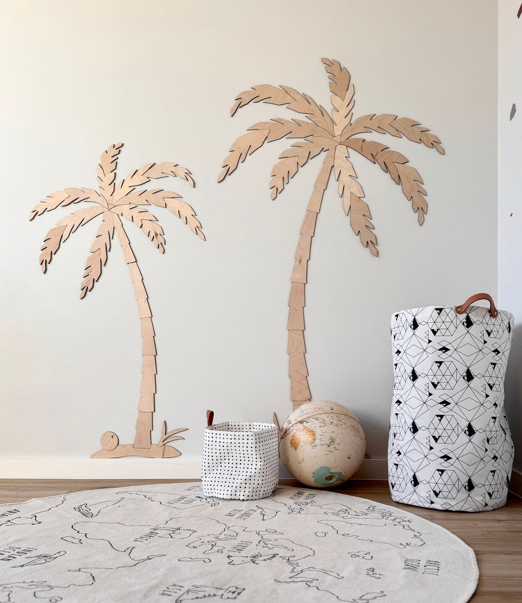 Wanddecoratie kinderkamer – set van 2 houten palmbomen – afbeelding 3