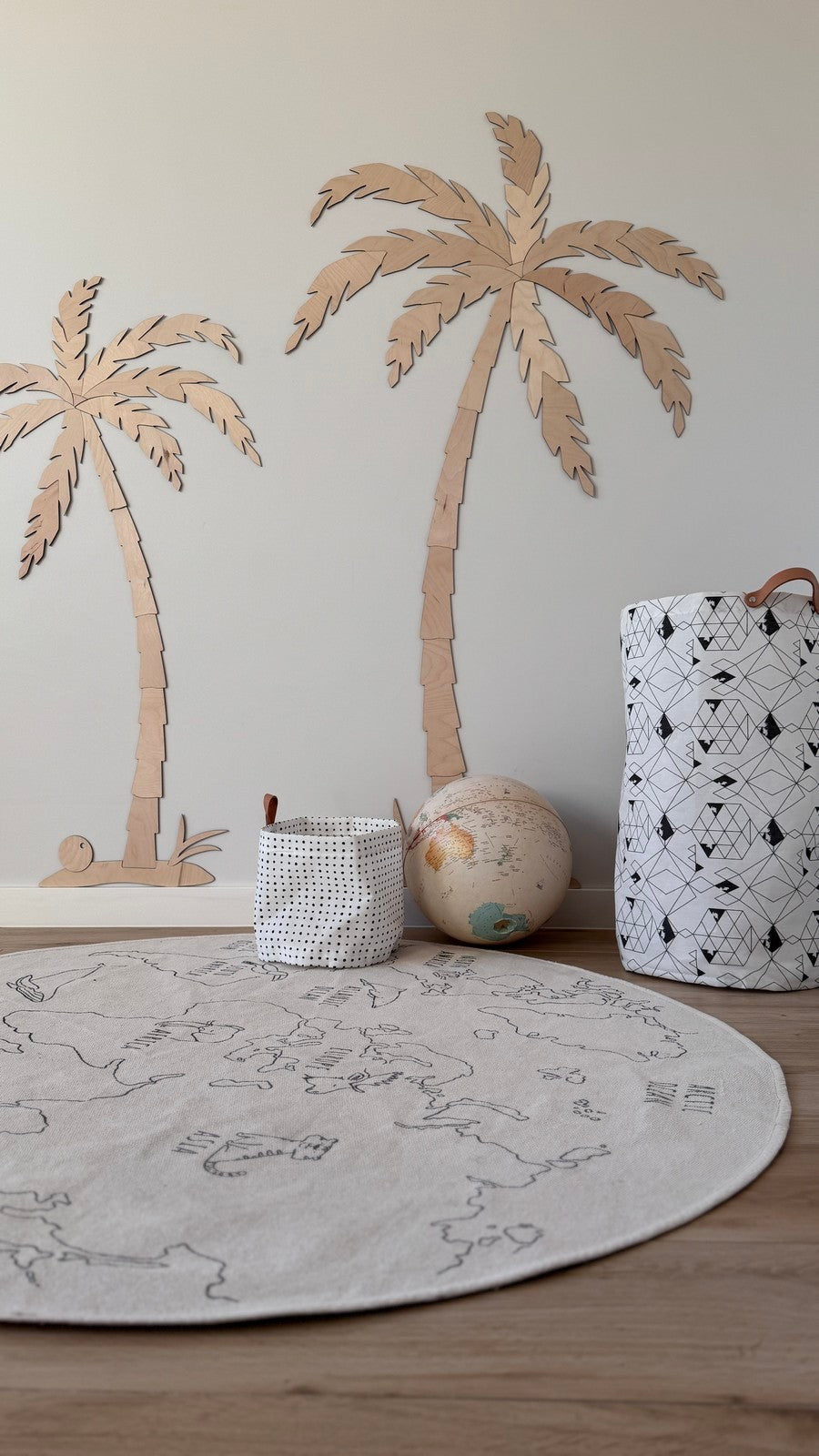 Wanddecoratie kinderkamer – set van 2 houten palmbomen – afbeelding 5