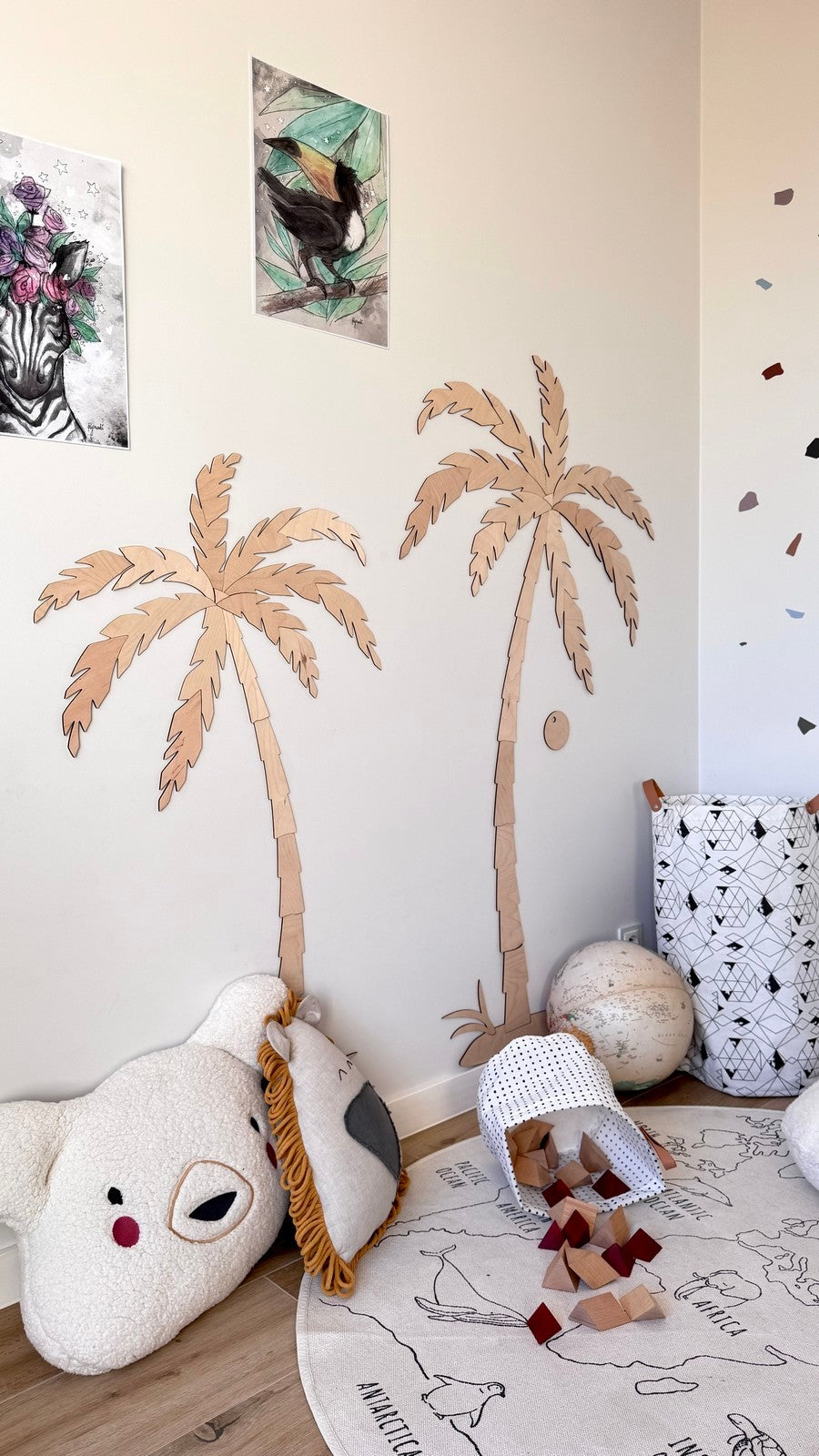Wanddecoratie kinderkamer – set van 2 houten palmbomen – afbeelding 6