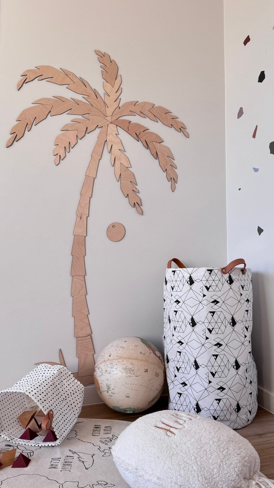 Wanddecoratie kinderkamer – set van 2 houten palmbomen – afbeelding 7