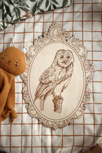 Wanddecoratie kinderkamer – set van 4 houten bosdieren in retrolijst – afbeelding 3