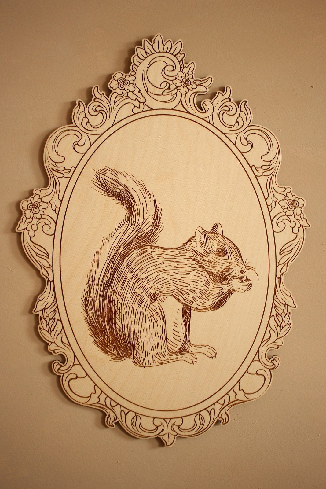 Wanddecoratie kinderkamer – set van 4 houten bosdieren in retrolijst – afbeelding 5