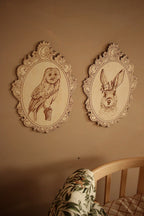 Wanddecoratie kinderkamer – set van 4 houten bosdieren in retrolijst – afbeelding 6