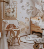 Wanddecoratie kinderkamer – set van 6 houten bloemen madeliefjes – afbeelding 2
