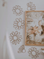 Wanddecoratie kinderkamer – set van 6 houten bloemen madeliefjes – afbeelding 4