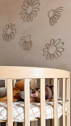 Wanddecoratie kinderkamer – set van 6 houten bloemen madeliefjes – afbeelding 6