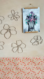 Wanddecoratie kinderkamer – set van 6 houten bloemen veldbloemen – afbeelding 4