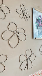 Wanddecoratie kinderkamer – set van 6 houten bloemen veldbloemen – afbeelding 6