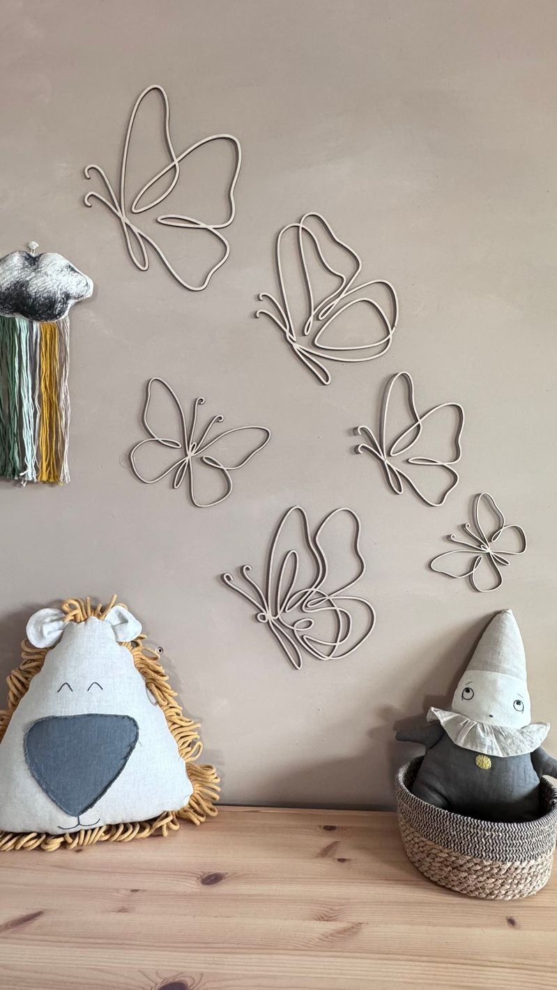 Wanddecoratie kinderkamer – set van 6 houten vlinders