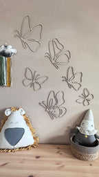 Wanddecoratie kinderkamer – set van 6 houten vlinders