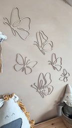 Wanddecoratie kinderkamer – set van 6 houten vlinders – afbeelding 5