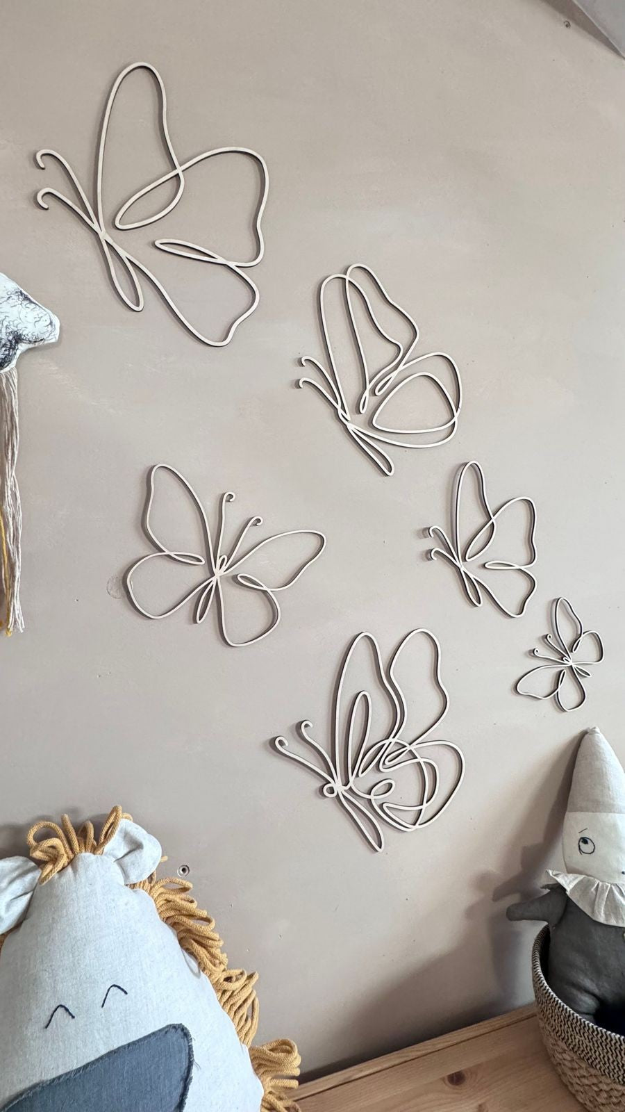 Wanddecoratie kinderkamer – set van 6 houten vlinders – afbeelding 5