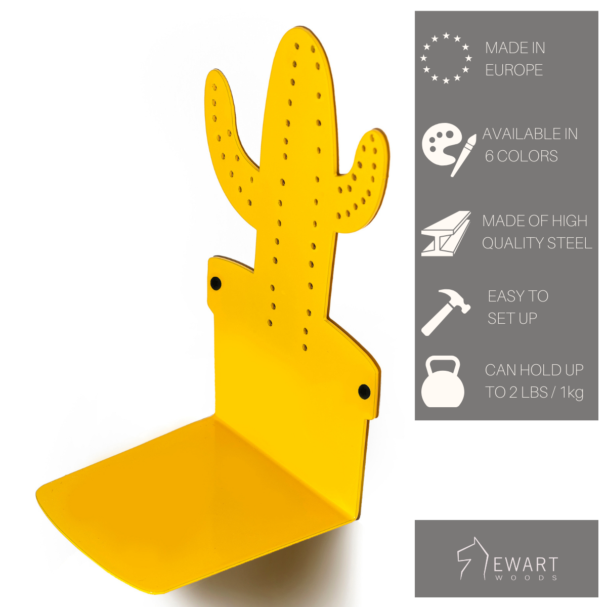 Wandhaken kinderkamer – metalen cactushaken set van 6 – afbeelding 3