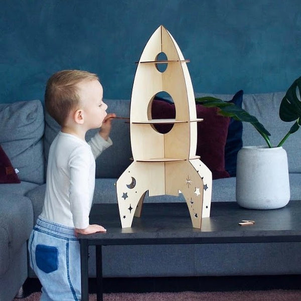 Wandplank Houten Raket
