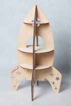 Wandplank kinderkamer – houten raket – afbeelding 2