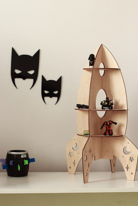 Wandplank kinderkamer – houten raket – afbeelding 6