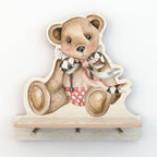 Wandplank kinderkamer met haakjes – teddybeer