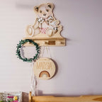 Wandplank kinderkamer met haakjes – teddybeer – afbeelding 4