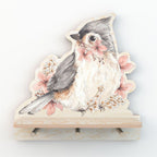 Wandplank kinderkamer met haakjes – vogeltje – afbeelding 6