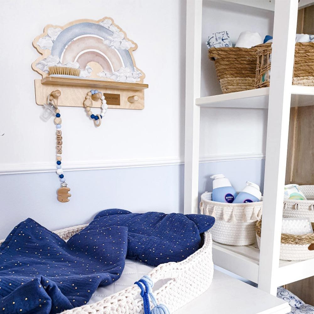 Wandplank kinderkamer – mini wandplank blauwe regenboog – afbeelding 2